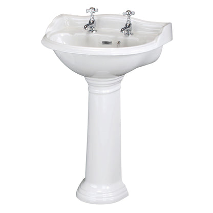 Fairford Winchester Pro 600mm 2 Tap Hole Basin and Pedestal
