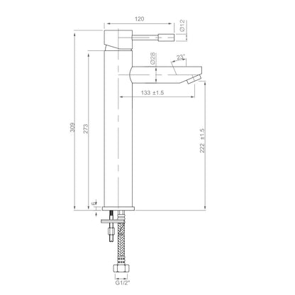 Fairford Dayna High Rise Basin Mixer