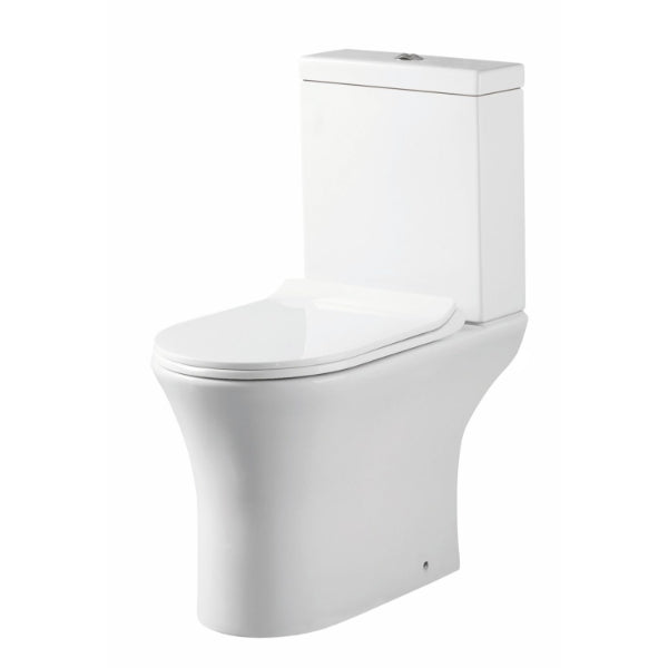 Fairford Tiene Rimless Open Back Close Coupled Toilet with Slim Soft Close Seat