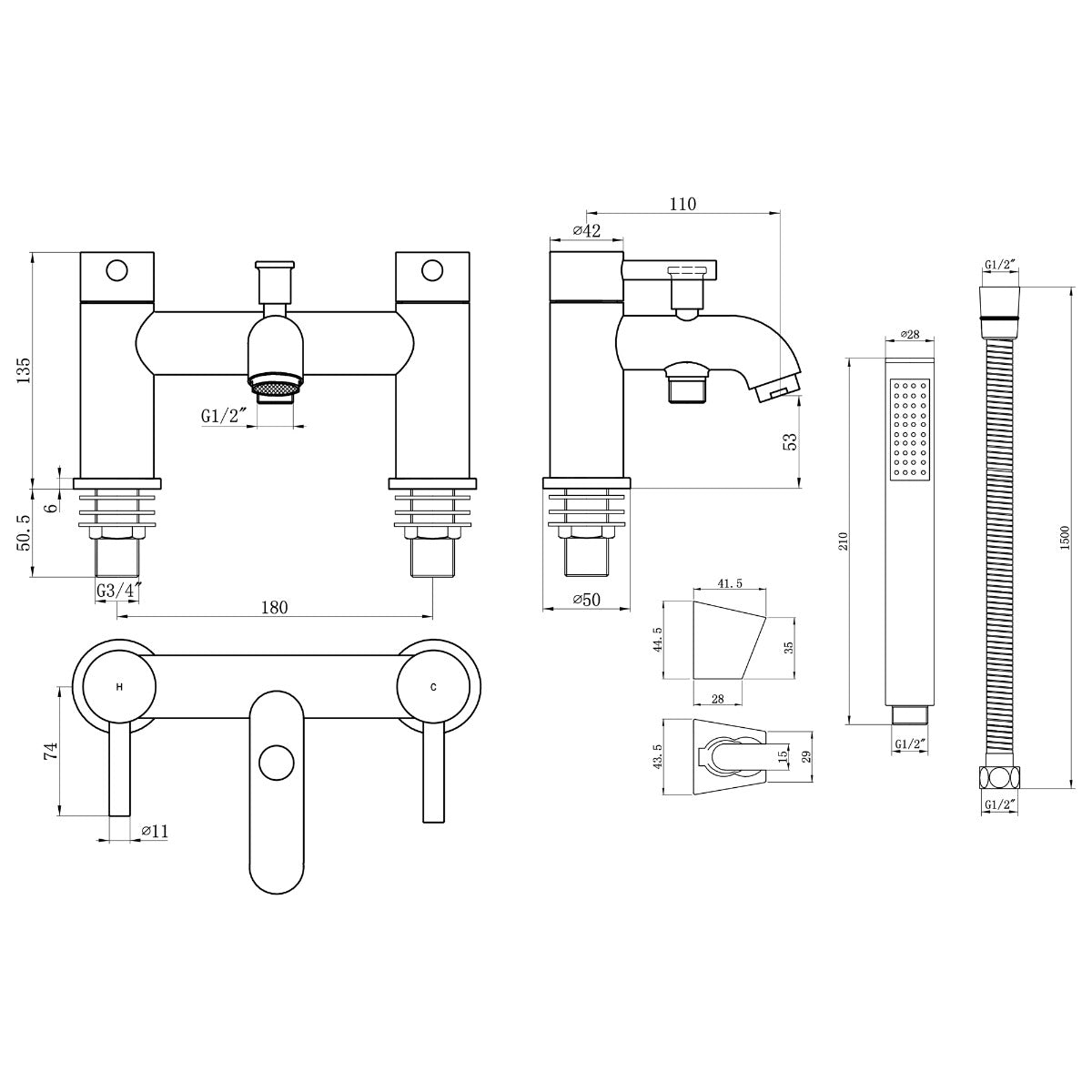 Fairford Element Bath Shower Mixer