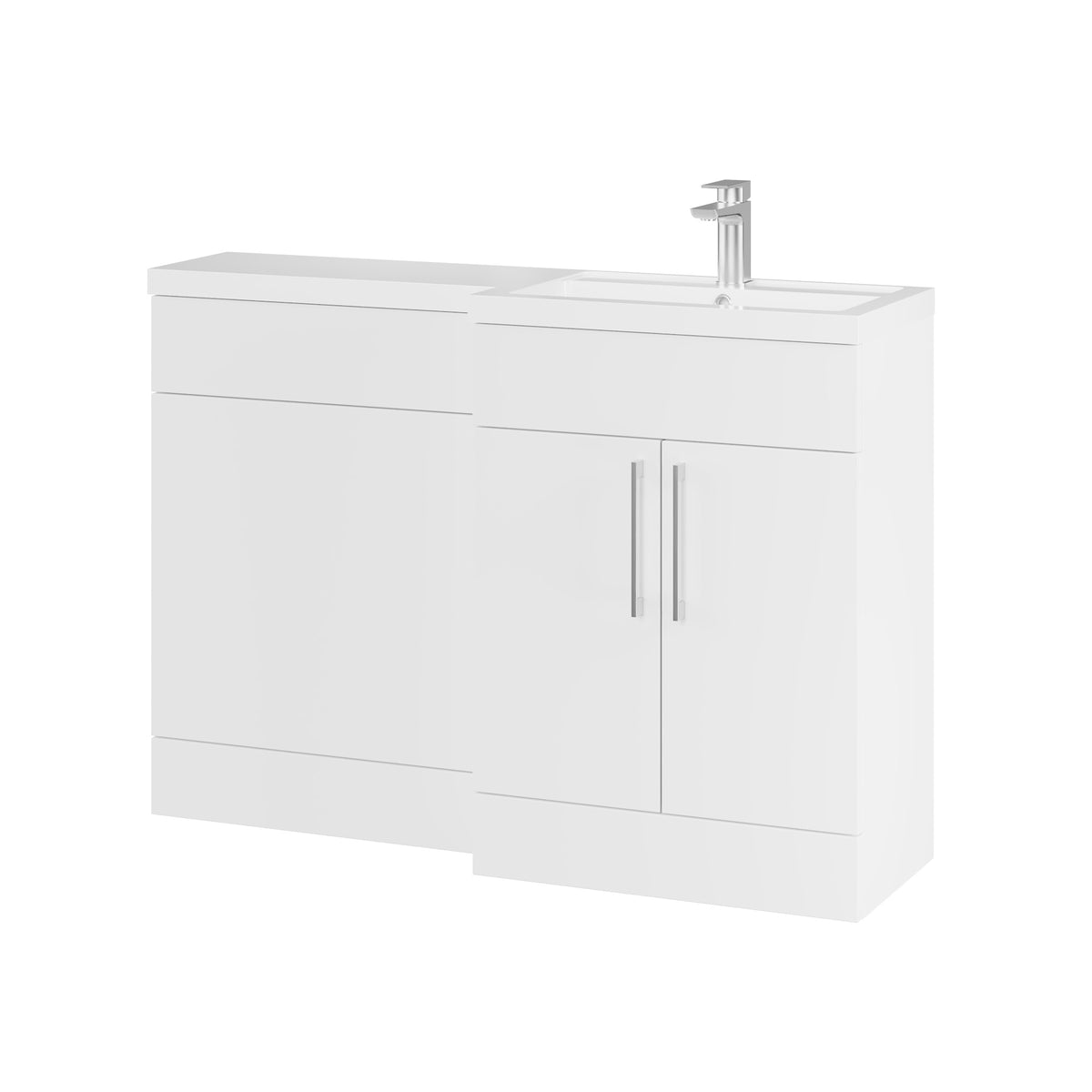 Fairford Union Style Slab Matt White 1200mm L Shape Right Hand Combination Pack