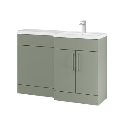 Fairford Union Style Shaker Matt Lux Green 1200mm L Shape Right Hand Combination Pack