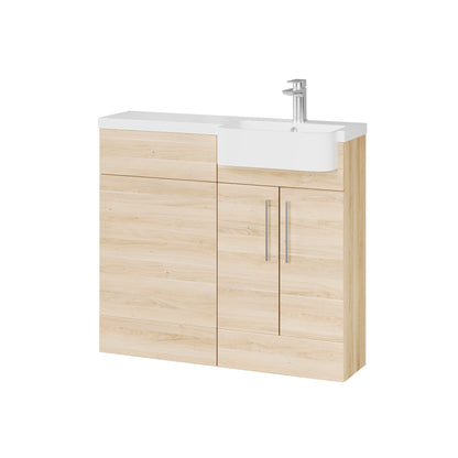 Fairford Union Light Oak 1000mm Square Semi Recessed Basin Right Hand Combination Pack