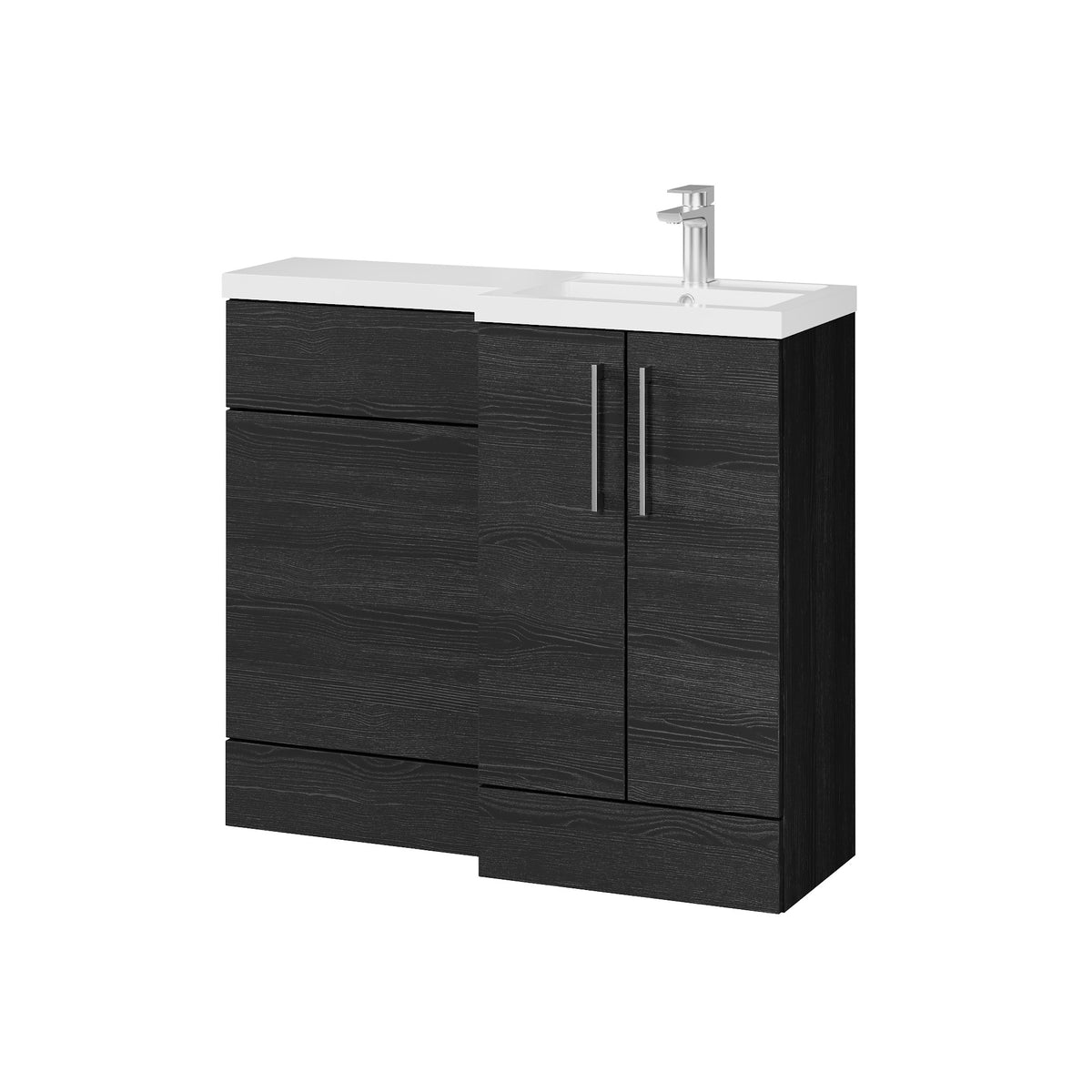 Fairford Union Black Woodgrain 1000mm L Shape Right Hand Combination Pack