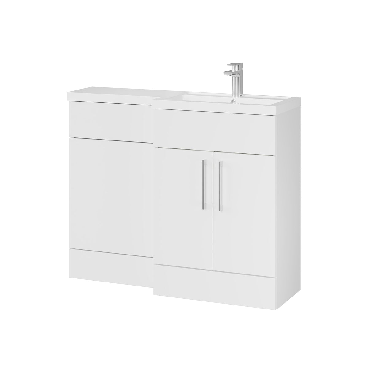 Fairford Union Gloss White 1100mm L Shape Right Hand Combination Pack