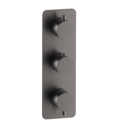 Fairford Element 7 Gunmetal Triple Shower Valve, 3 Outlet