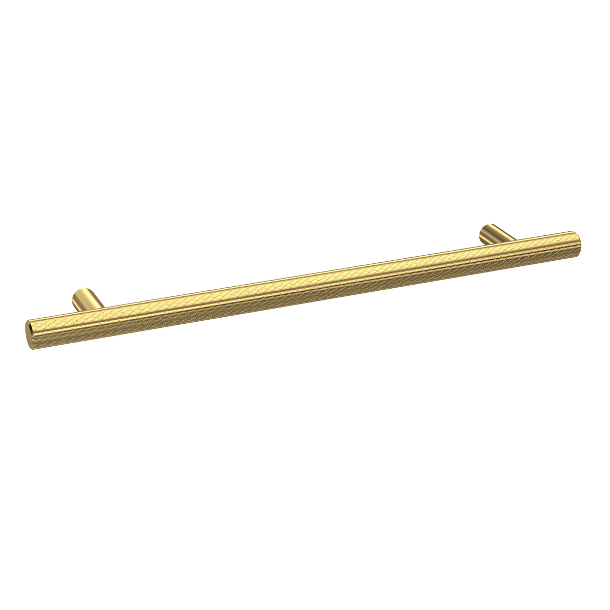 Knurled Bar Handle, Brushed Brass, 192mm Centres