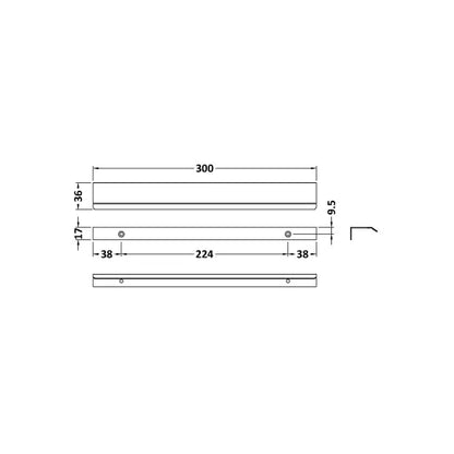 Fairford Chrome 300mm Finger Pull Handle