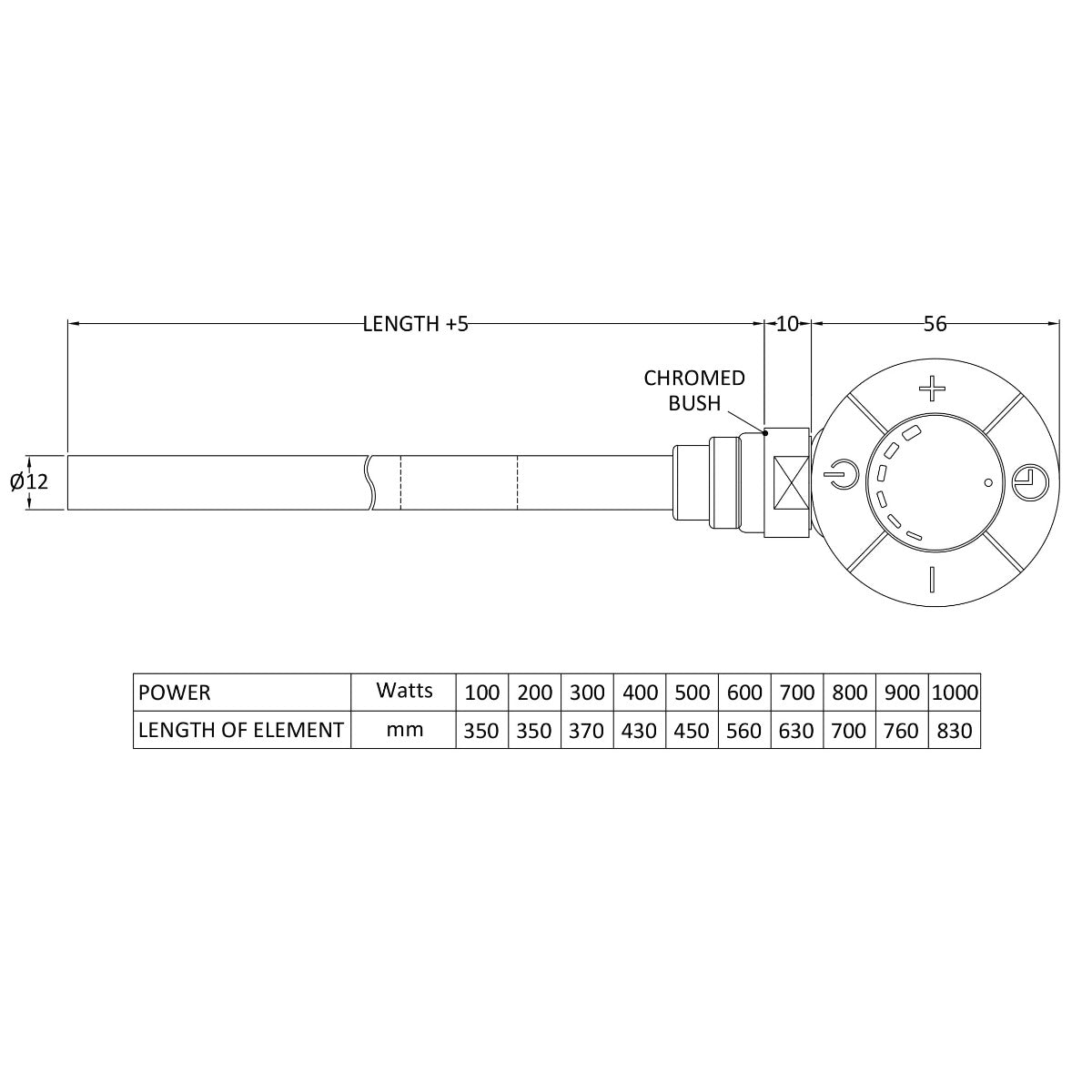 Fairford 150W Chrome Heating Element