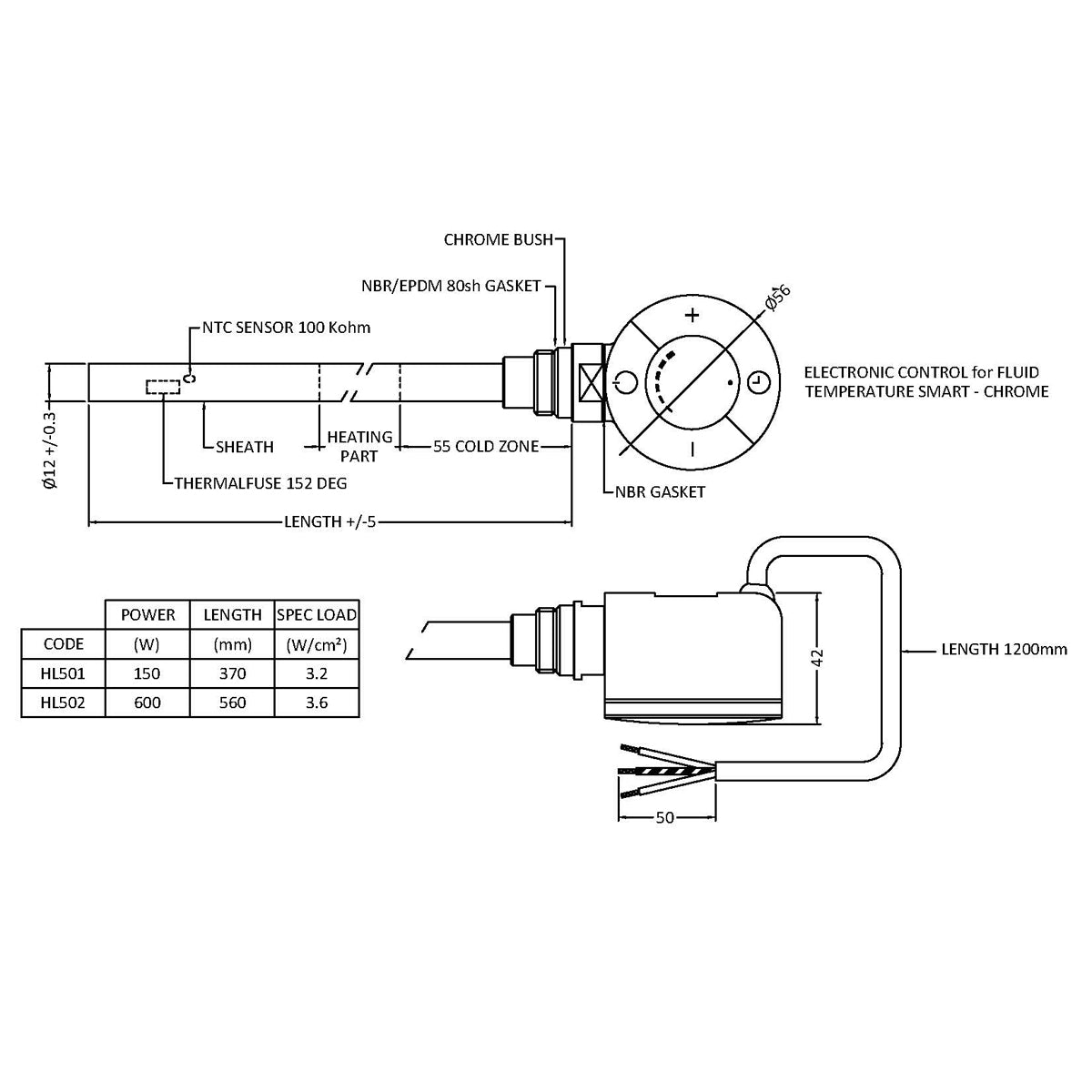 Fairford 600W Thermostatic Heating Element