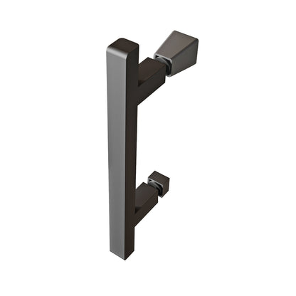 Fairford Pro 8 Black 1600mm Frameless 8mm Hinged Shower Door with 2 Inline Panels