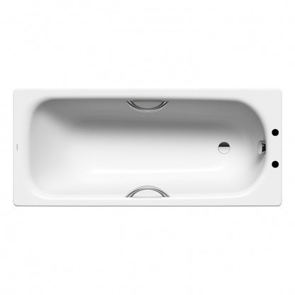 1500 x 700mm Steel Bath Twin Grips, 2TH, Anti Slip