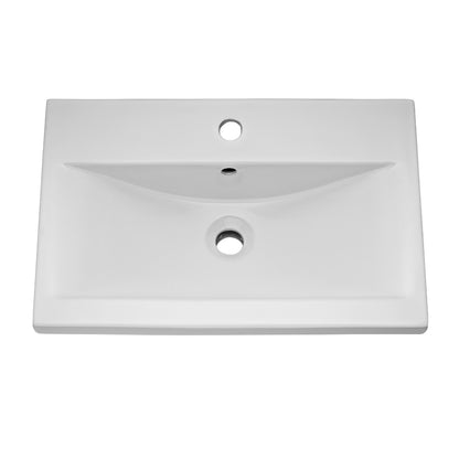 Fairford Carnation 600mm Gloss Grey Floor Standing 2 Door Vanity Unit, with Basin