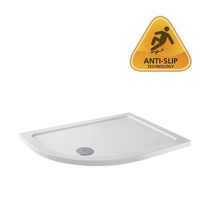 Dezine SolidStone 1000 x 800mm Antislip LH Offset Quadrant Shower Tray with Waste