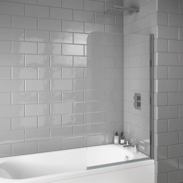 Fairford Chrome Small Radius Hinged Bath Screen