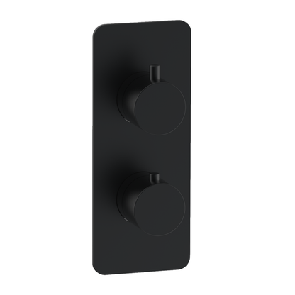 Fairford Element 7 Matt Black Twin Shower Valve, 1 Outlet