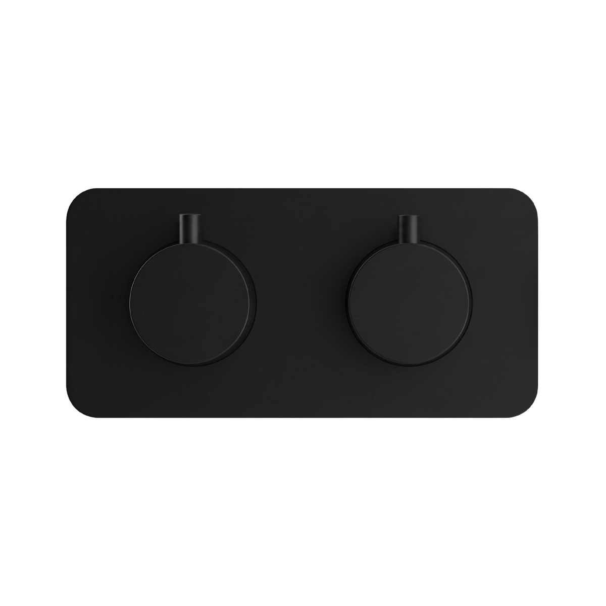 Fairford Element 7 Matt Black Twin Shower Valve, 2 Outlet