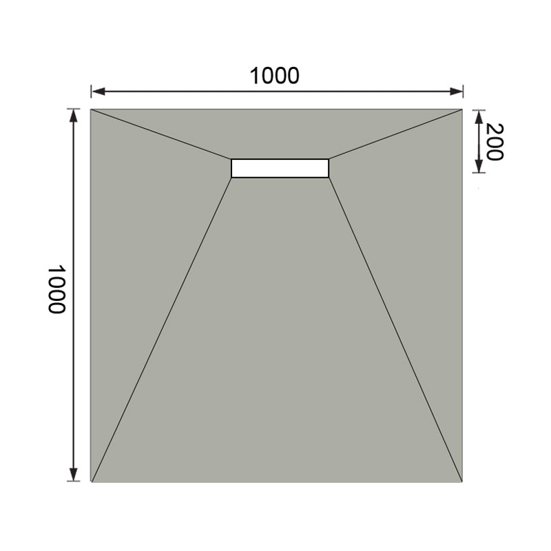 Hydraset Square Trays with 300mm End Drain 1000 x 1000mm
