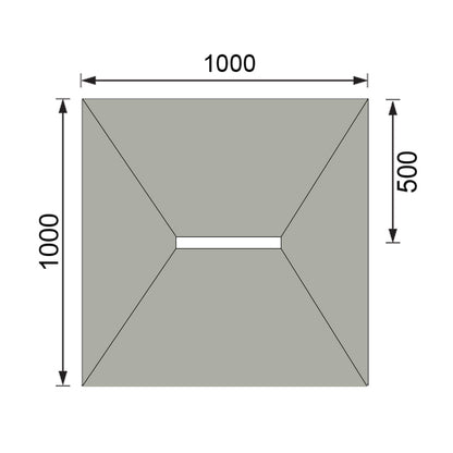 Hydraset Square Trays with 300mm Centre Drain  1000 x 1000mm