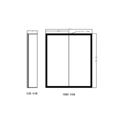 Fairford Mia Double Door Mirror Cabinet - 800mm X 700mm