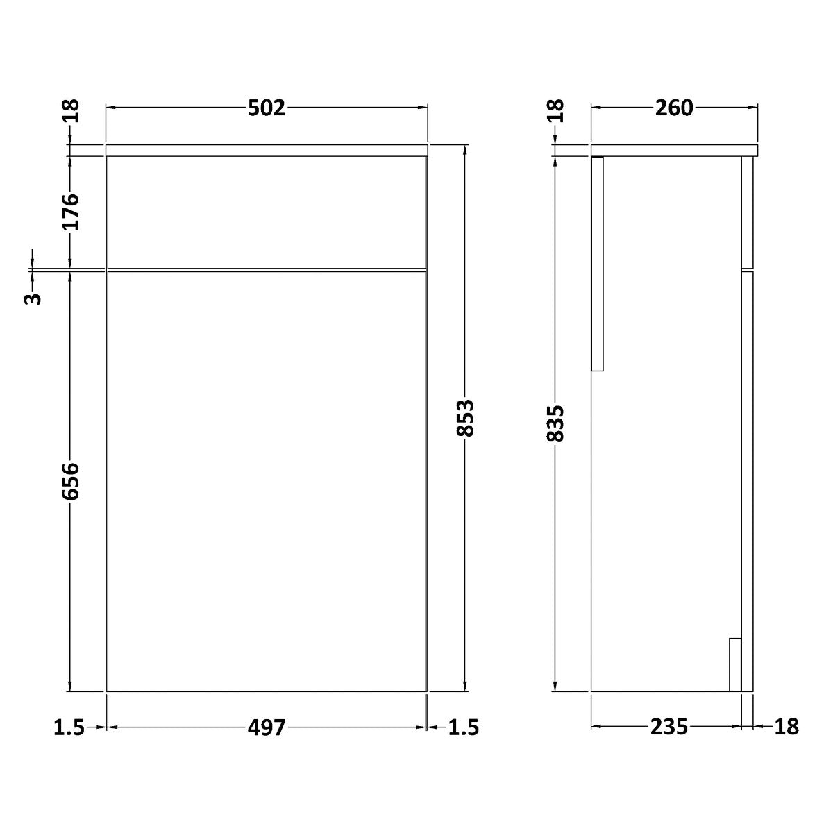 Fairford Carnation 500mm Gloss White WC Unit