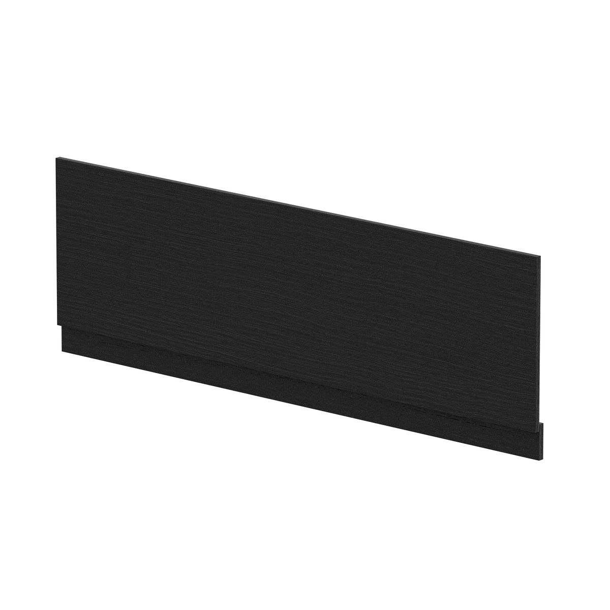 Fairford Charcoal Black Woodgrain 1700mm Bath Panel with Plinth