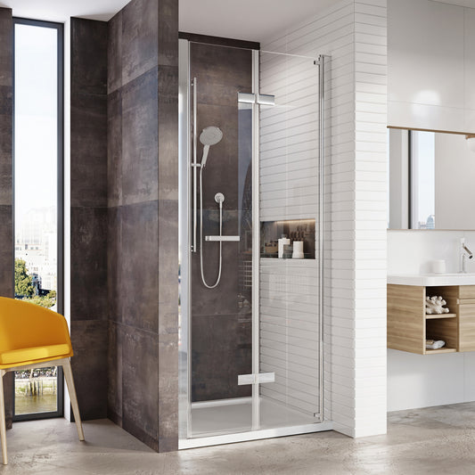 Fairford Pro 8 760mm Frameless 8mm Bi-Fold Shower Door