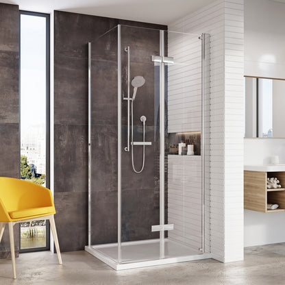 Fairford Pro 8 900 x 760mm Frameless 8mm Bi-Fold Door Rectangular Shower Enclosure