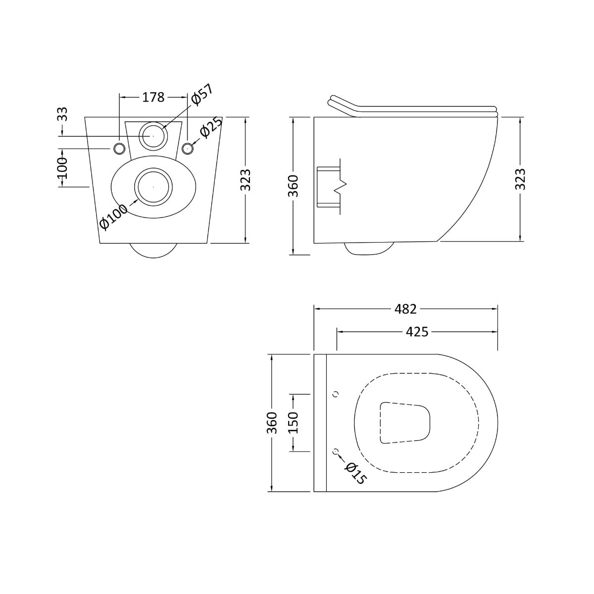 Fairford Sierra Pure Wall Hung Toilet with Soft Close Seat