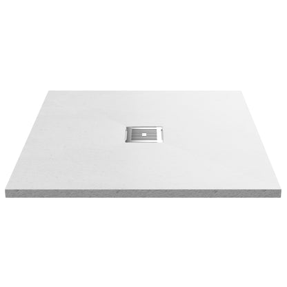Fairford Square White Slate Shower Tray, Center Waste-900mm x 900mm