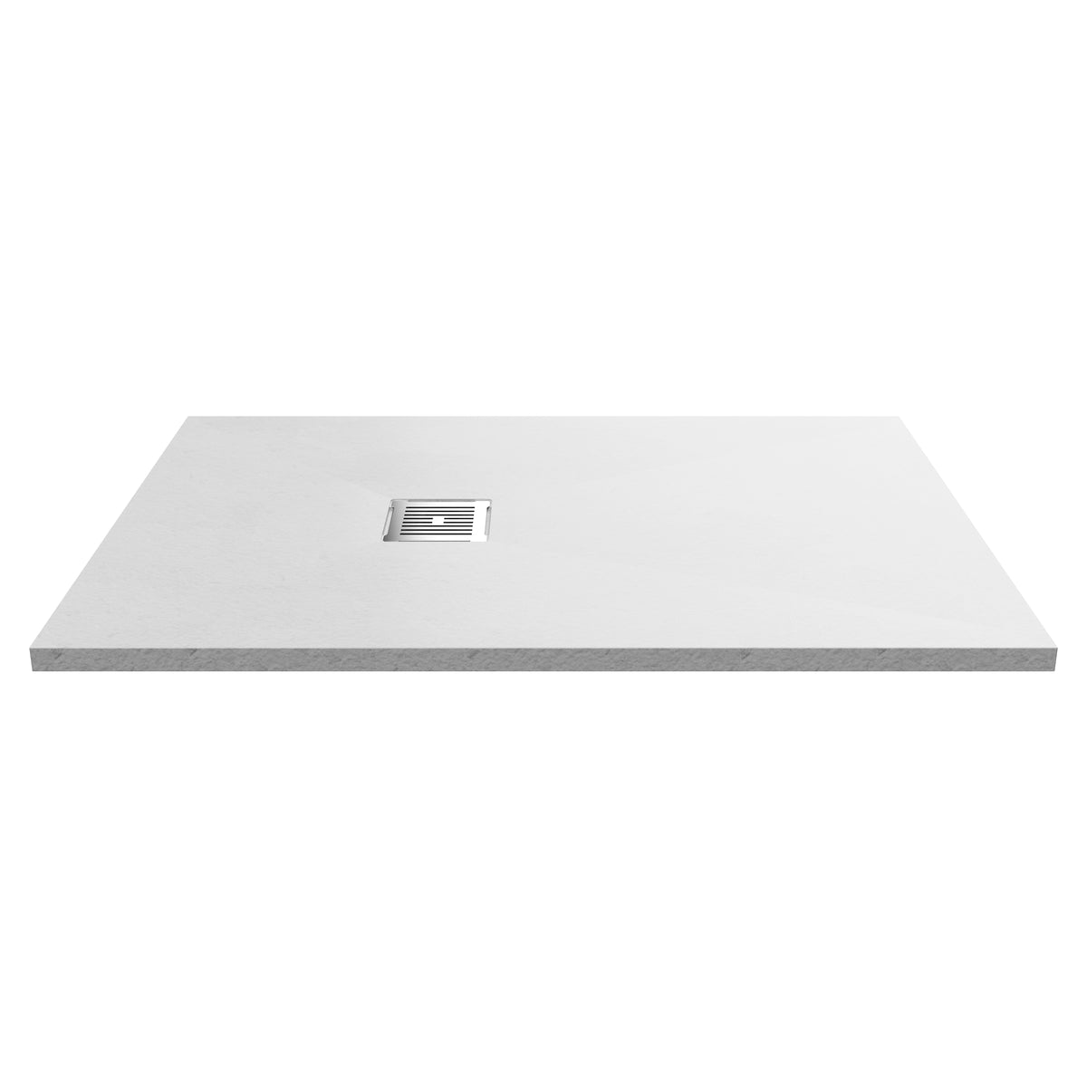 Fairford Rectangular White Slate Shower Tray, Center Waste-1200mm x 800mm