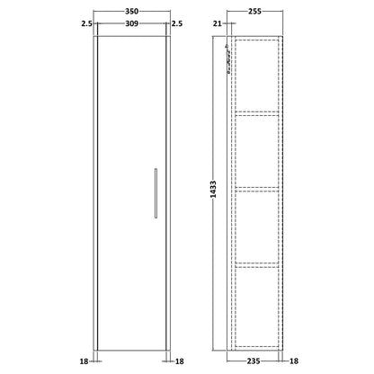 Fairford Anika 350mm Oak Woodgrain Tall Unit