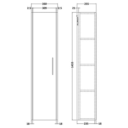 Fairford Anika 350mm Matt Slate Tall Unit