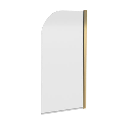 Fairford 6mm Brushed Brass Radius Bath Screen