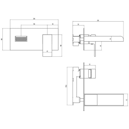 Fairford Rena Wall Mounted Basin Mixer