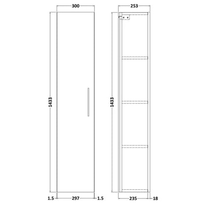 Fairford Aspri 300mm Midnight Blue Tall Unit