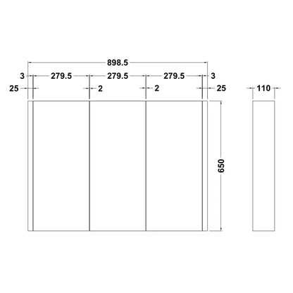 Fairford Ella 650 x 900mm 3 Door Cabinet