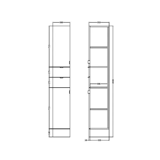 Fairford Union 300mm Anthracite Tall Cabinet