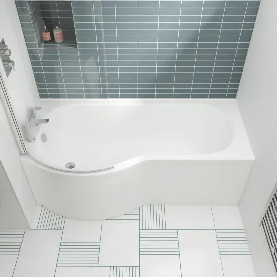 Fairford 1600 x 850mm Right Hand P Shaped Shower Bath