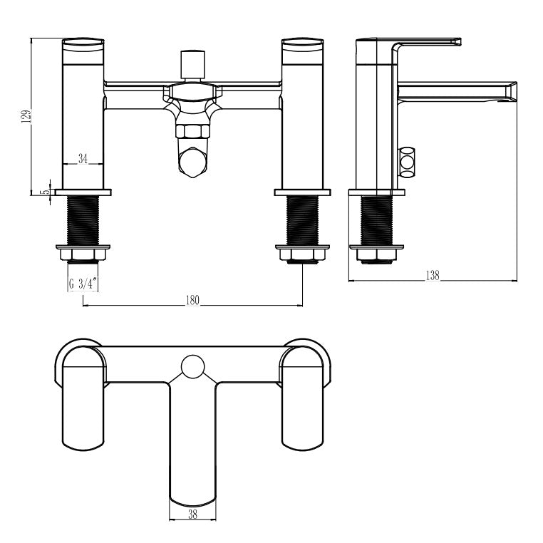 Rivato Brenta Bath Shower Mixer