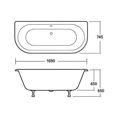 Fairford Warkworth 1700mm Freestanding Baths - Various Feet Options-Pride Feet