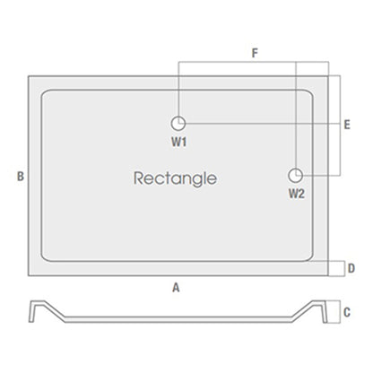 Fairford 1100 x 800mm Antislip Rectangular Shower Tray