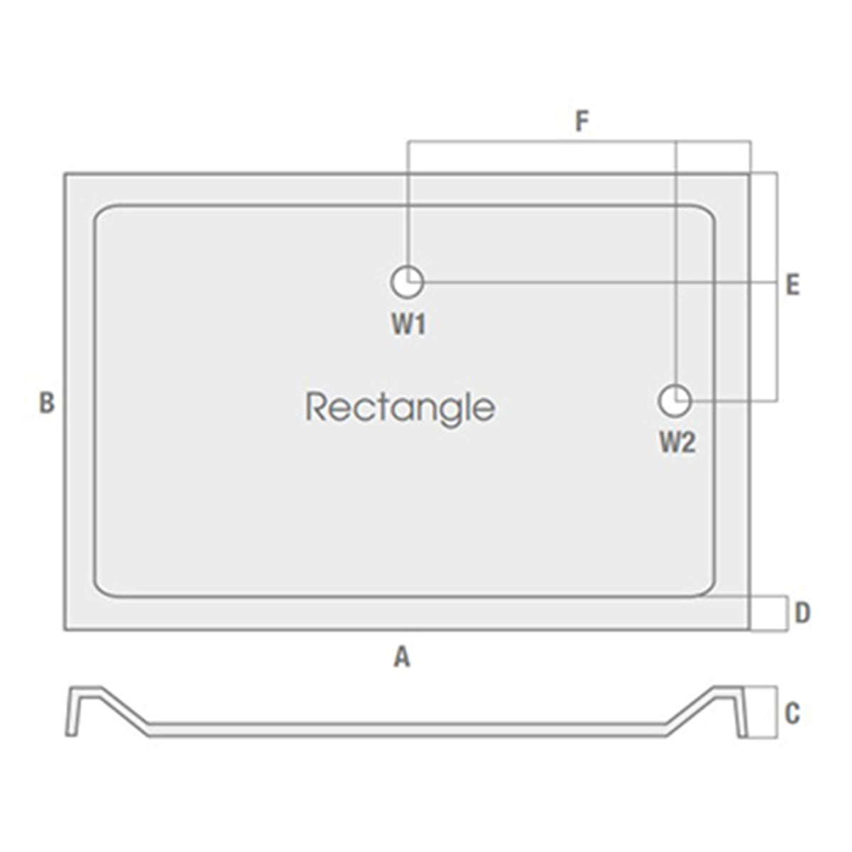 Fairford 1200 X 700mm Rectangular Shower Tray