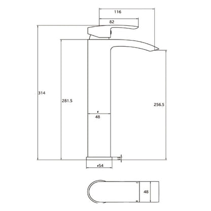 Rivato Reno High Rise Basin Mixer