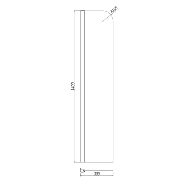 Fairford Chrome 300mm Fixed Bath Screen