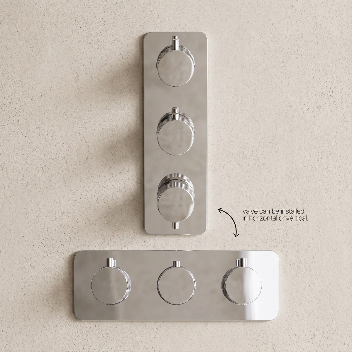 Fairford Element 7 Chrome Triple Shower Valve, 3 Outlet