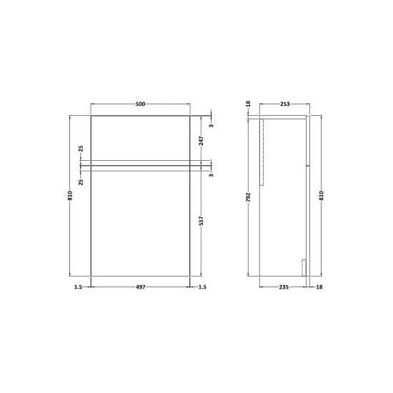 Fairford Finesse 500mm Soft Black WC Unit