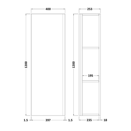 Fairford Finesse 400mm Satin White Tall Cupboard