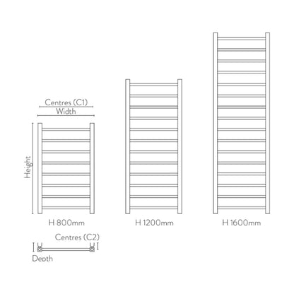 Fairford Vibe Towel Rail - 1600mm X 500mm - Brushed Brass