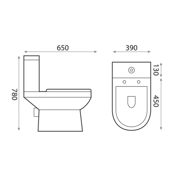 Fairford Relay Open Backed Close Coupled Toilet with Soft Close Seat